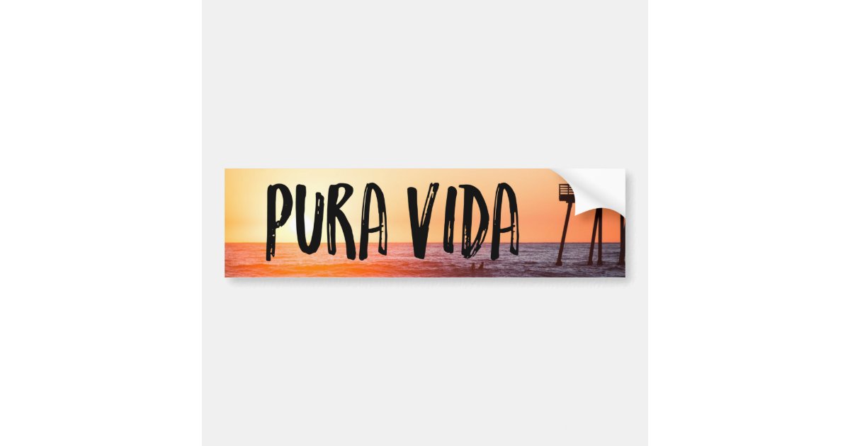 Pura Vida Sunset Beach Tropical Bumper Sticker Zazzle 