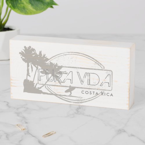 Pura Vida Surfers Costa Rica Wooden Box Sign
