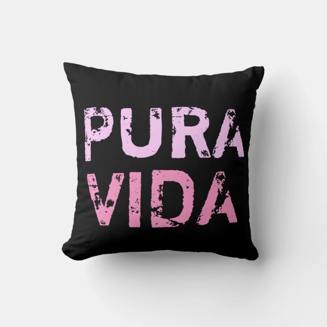 Pura Vida Throw Pillow (Front)