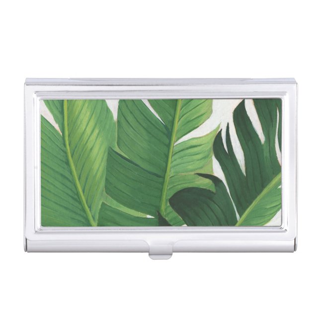 Pura Vida - Tropical Leaves Business Card Case (Front)
