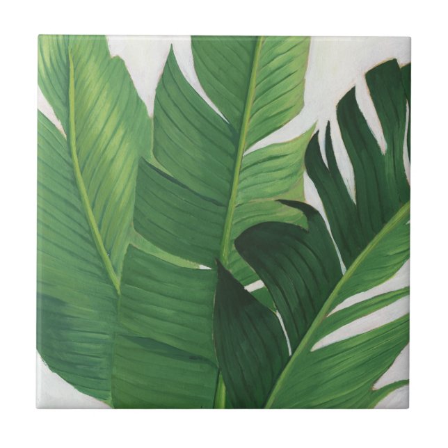Pura Vida - Tropical Leaves Ceramic Tile (Front)