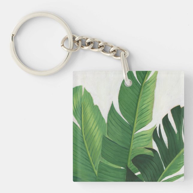 Pura Vida - Tropical Leaves Keychain (Front)