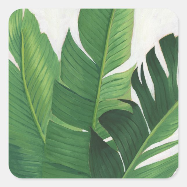 Pura Vida - Tropical Leaves Square Sticker (Front)