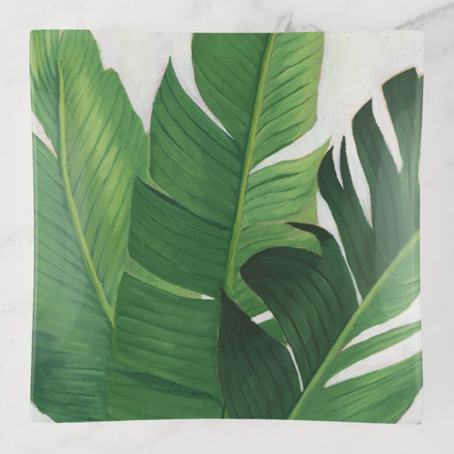 Pura Vida - Tropical Leaves Trinket Tray (Front)