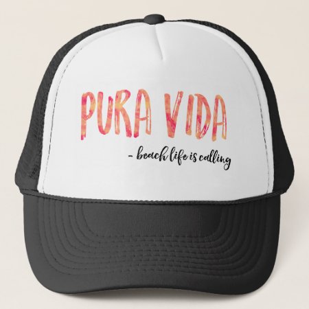Pura Vida Women's Orange Sunset Trucker Hat