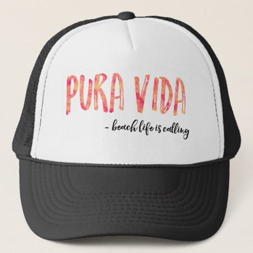 Pura Vida Womens Orange Sunset Trucker Hat