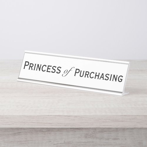 Purchasing Princess Woman Procurement Manager  Desk Name Plate