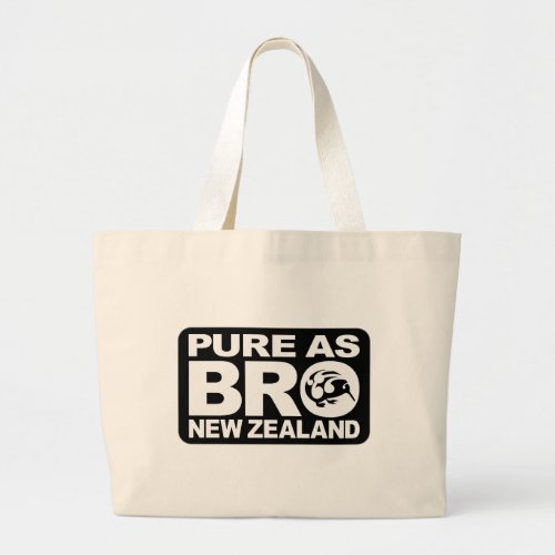 Pure as bro New Zealand Large Tote Bag