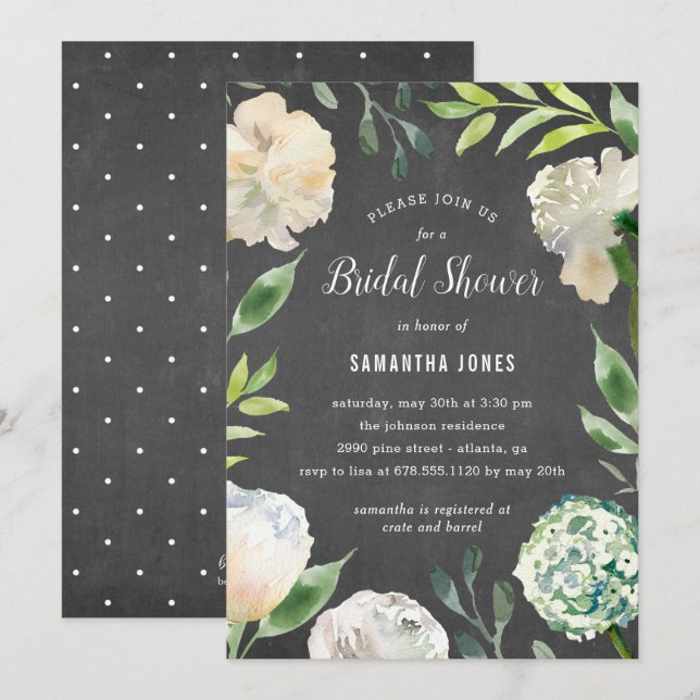 Pure Beauty Bridal Shower Invitation (Front/Back)