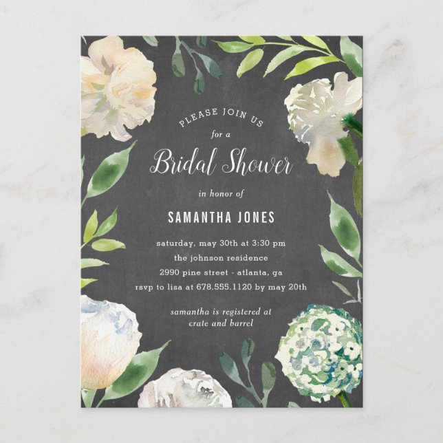 Pure Beauty Bridal Shower Invitation Postcard (Front)