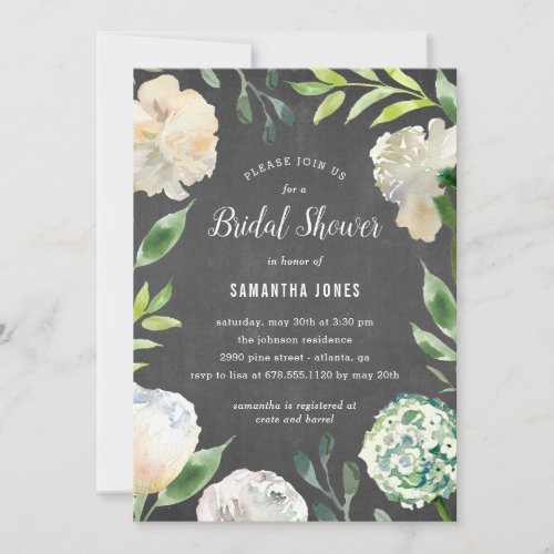 Pure Beauty Chalkboard Shower Party Invitation