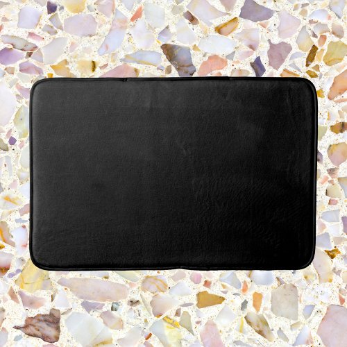Pure Black Solid Color Bath Mat