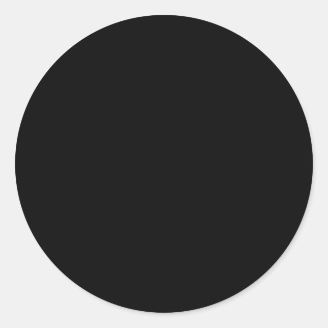 Pure Black Solid Color Classic Round Sticker (Front)