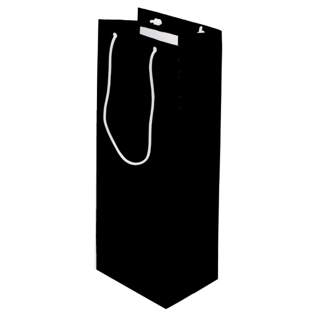 Pure Black Solid Color Wine Gift Bag (Front Angled)