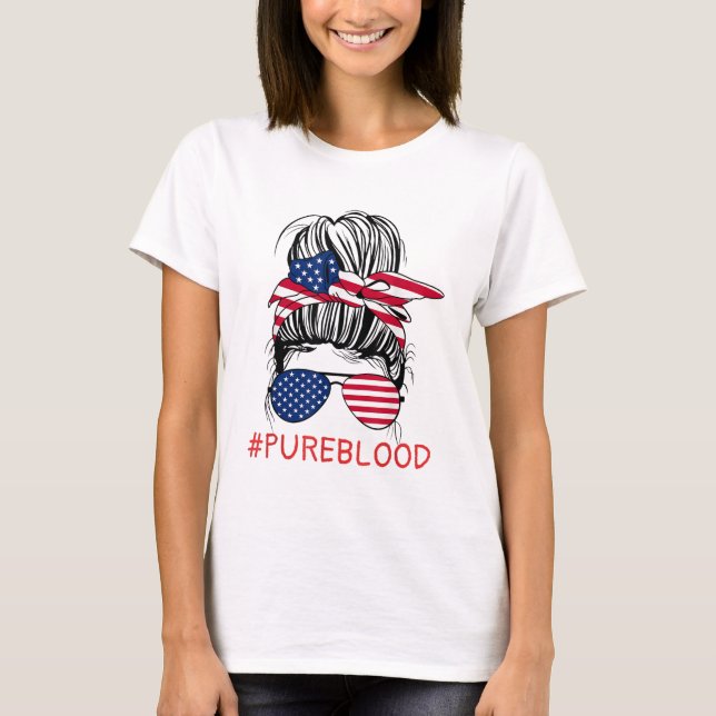 Pure Blood Movement American Flag PureBlood T-Shirt (Front)
