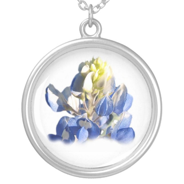 Pure Blue Bonnet Necklace round (Front)