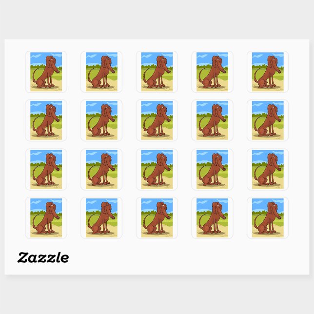 Pure Bred Irish Setter Dog Square Sticker (Creator Uploaded)
