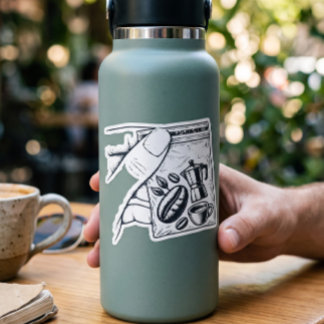 Pure Caffeine Addiction - Funny Barista Coffee Art Sticker