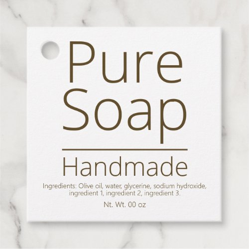 Pure Castile Handmade Vegan Soap Business Hobby Favor Tags