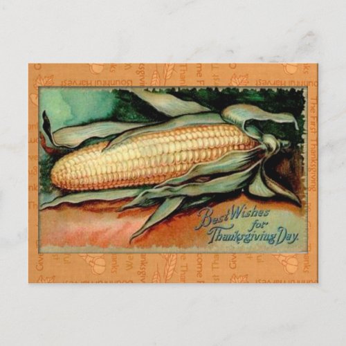 Pure Corn  Vintage Thanksgiving Greeting Card