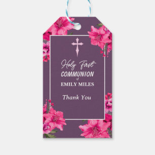 Pure Elegance rose flower first catholic communion Gift Tags