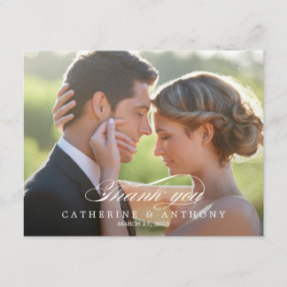 Pure Elegance Wedding Photo Thank You Card