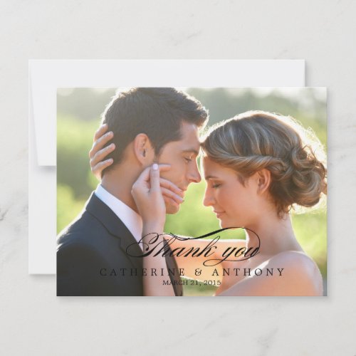 Pure Elegance Wedding Photo Thank You Card