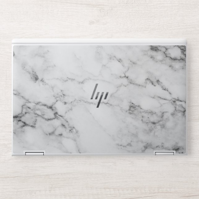 Pure  Elegant White Ombre Marble HP Laptop Skin (Front)
