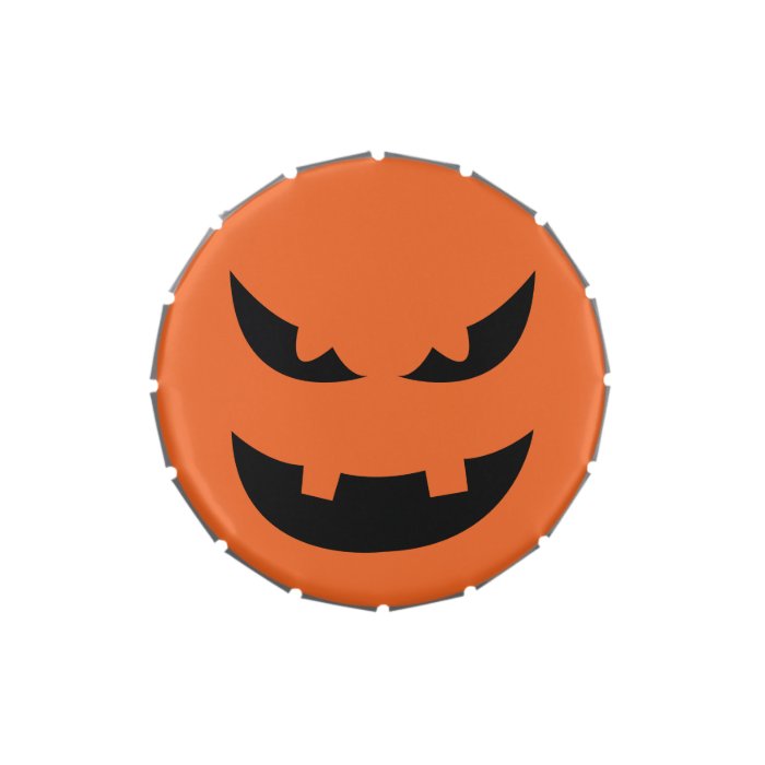 Pure evil snarl pumpkin head Halloween party Jelly Belly Candy Tin