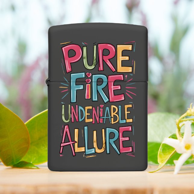 Pure Fire Undeniable Allure Zippo Lighter (On Table)