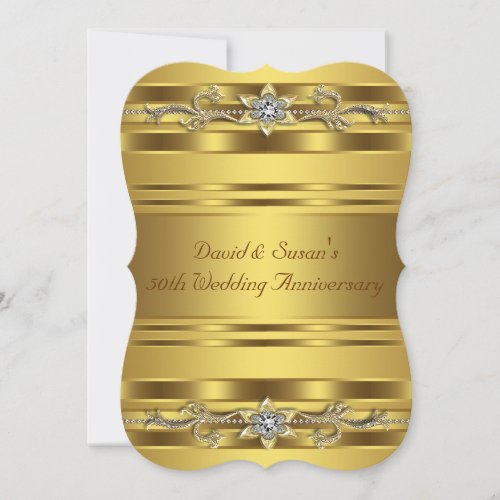 Pure Gold 50th Wedding Anniversary Party Invitation