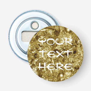 PURE GOLD Abstract Pattern + your text Bottle Opener