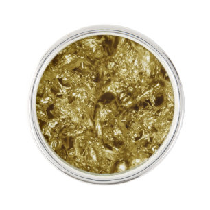 PURE GOLD Abstract Pattern + your text / photo Lapel Pin