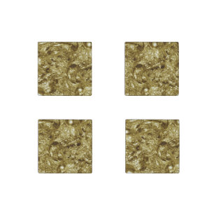 PURE GOLD Abstract Pattern + your text / photo Stone Magnet