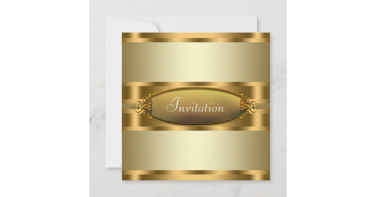 Pure Gold All Occasion Party Invitations Zazzle
