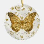 Pure Gold Butterfly Ceramic Ornament at Zazzle
