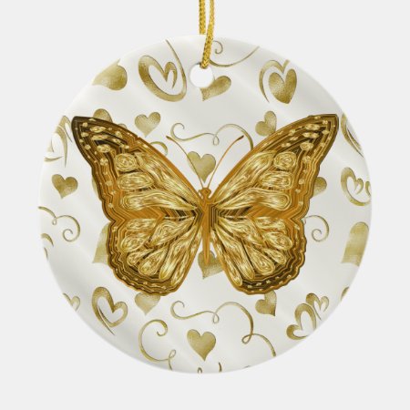 Pure Gold Butterfly Ceramic Ornament