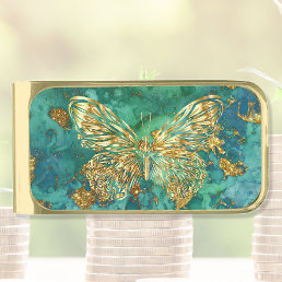 Pure Gold Butterfly Money Clip