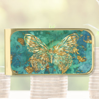 Pure Gold Butterfly Money Clip
