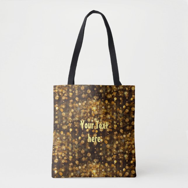 PURE GOLD Diamonds Pattern + your text / photo Tote Bag (Front)