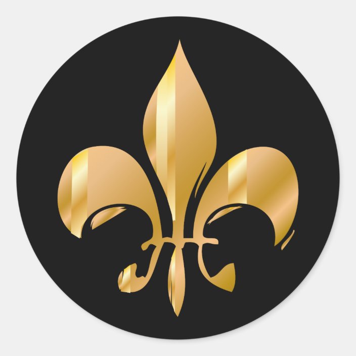 Pure Gold Fleur de Lis Classic Round Sticker | Zazzle.com