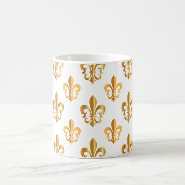 Pure Gold Fleur de Lis Coffee Mug (Center)