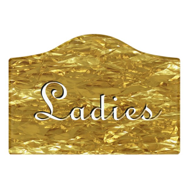 PURE GOLD FOIL Pattern + your text / ideas Door Sign (Small Crest Front)