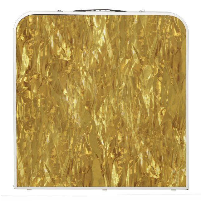 PURE GOLD FOIL Pattern + your text / photo Beer Pong Table (Folded)