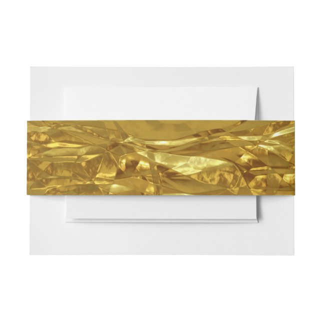 PURE GOLD FOIL Pattern + your text / photo Invitation Belly Band (Front Example)