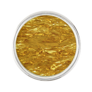 PURE GOLD FOIL Pattern + your text / photo Lapel Pin