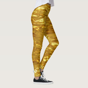 PURE GOLD FOIL Pattern + your text / photo Leggings