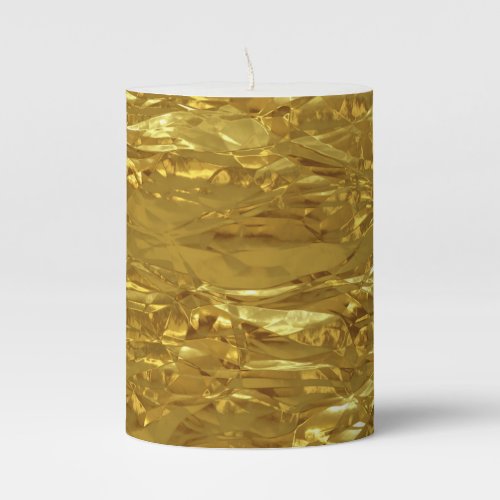 PURE GOLD FOIL Pattern  your text  photo Pillar Candle