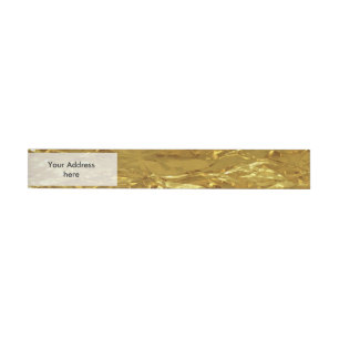 PURE GOLD FOIL Pattern + your text / photo Wrap Around Address Label