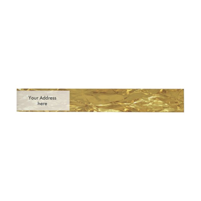 PURE GOLD FOIL Pattern + your text / photo Wrap Around Address Label (Individual)